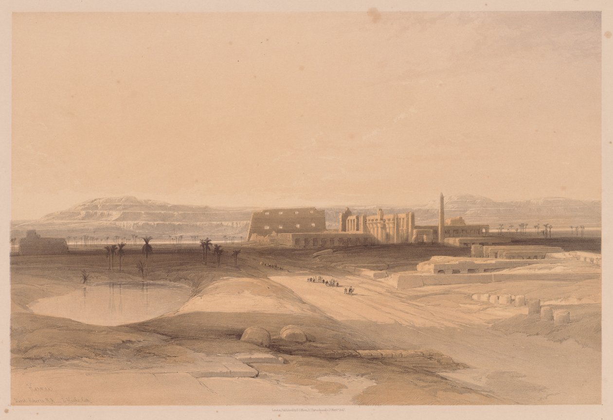 Egipt i Nubia: Tom II - nr 32, Karnak, 1838. autorstwa Louis Haghe