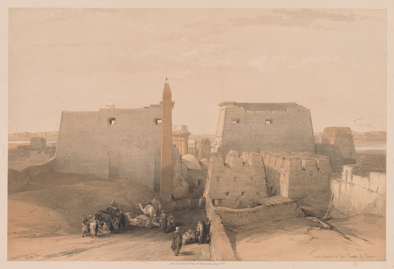 Egipt i Nubia: Tom II - nr 38, Wielkie Wejścia do Świątyni Luksorskiej autorstwa Louis Haghe