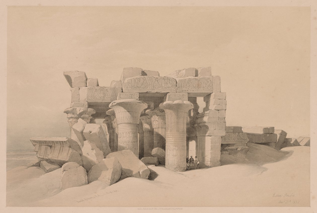 Egipt i Nubia: Tom II – nr 42, Ruiny Kom Ombo autorstwa Louis Haghe