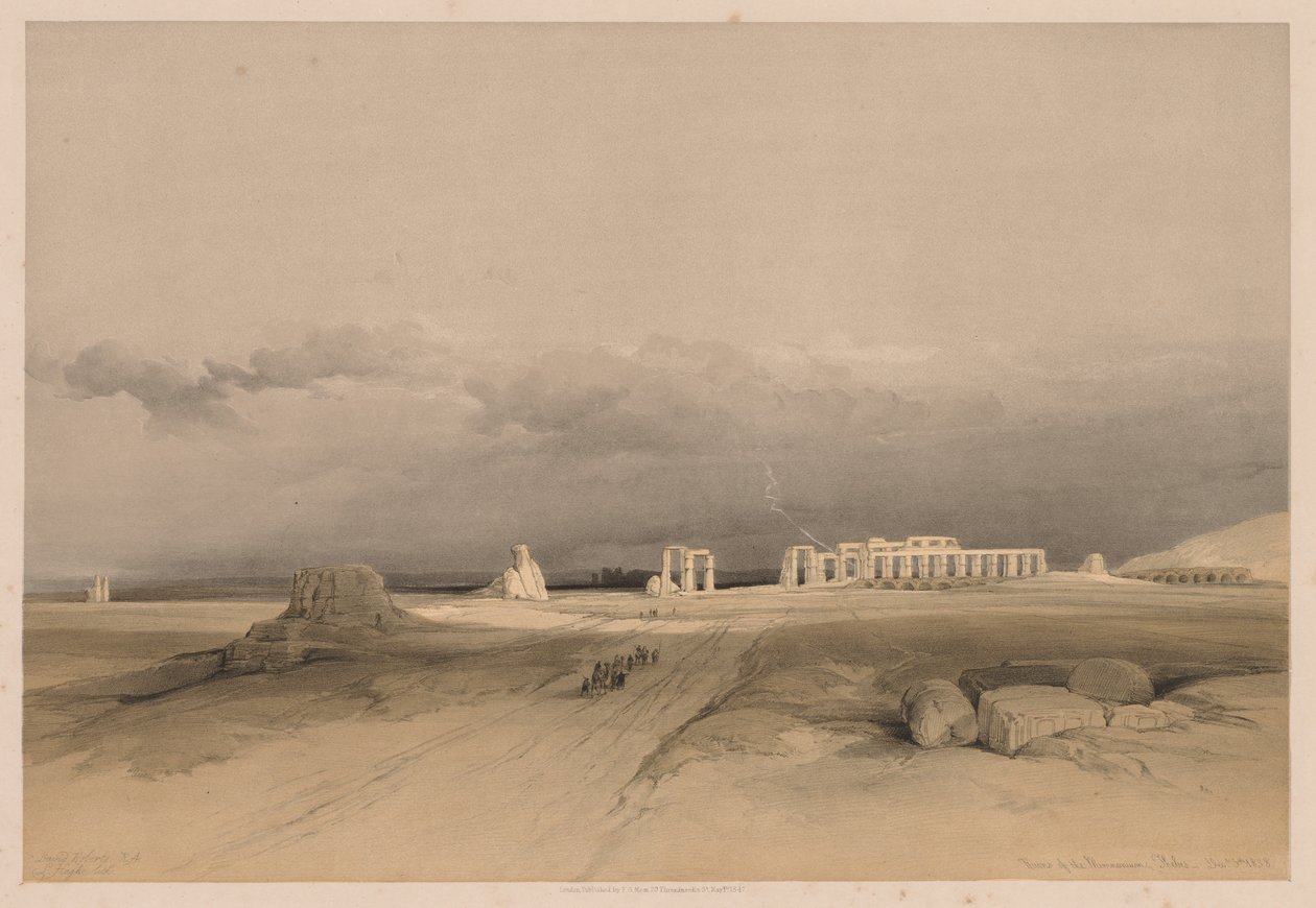 Egipt i Nubia: Tom II - nr 8, Ruiny Memnonium, Teby, 1838. autorstwa Louis Haghe
