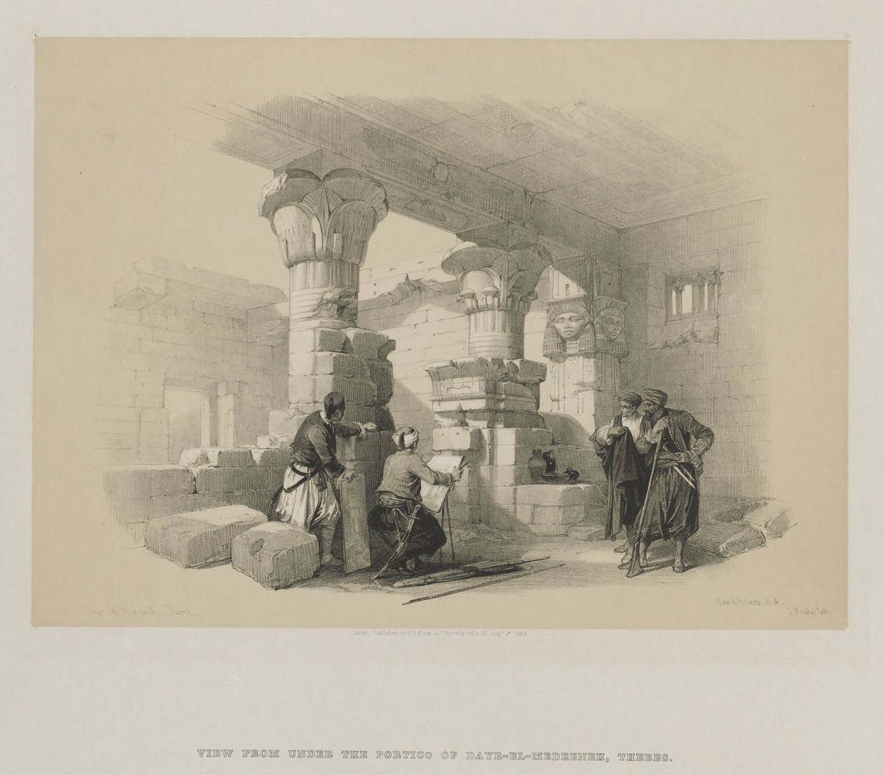 Egipt i Nubia, Tom II: Dayr-El-Medeeneh, Teby, 1848. autorstwa Louis Haghe