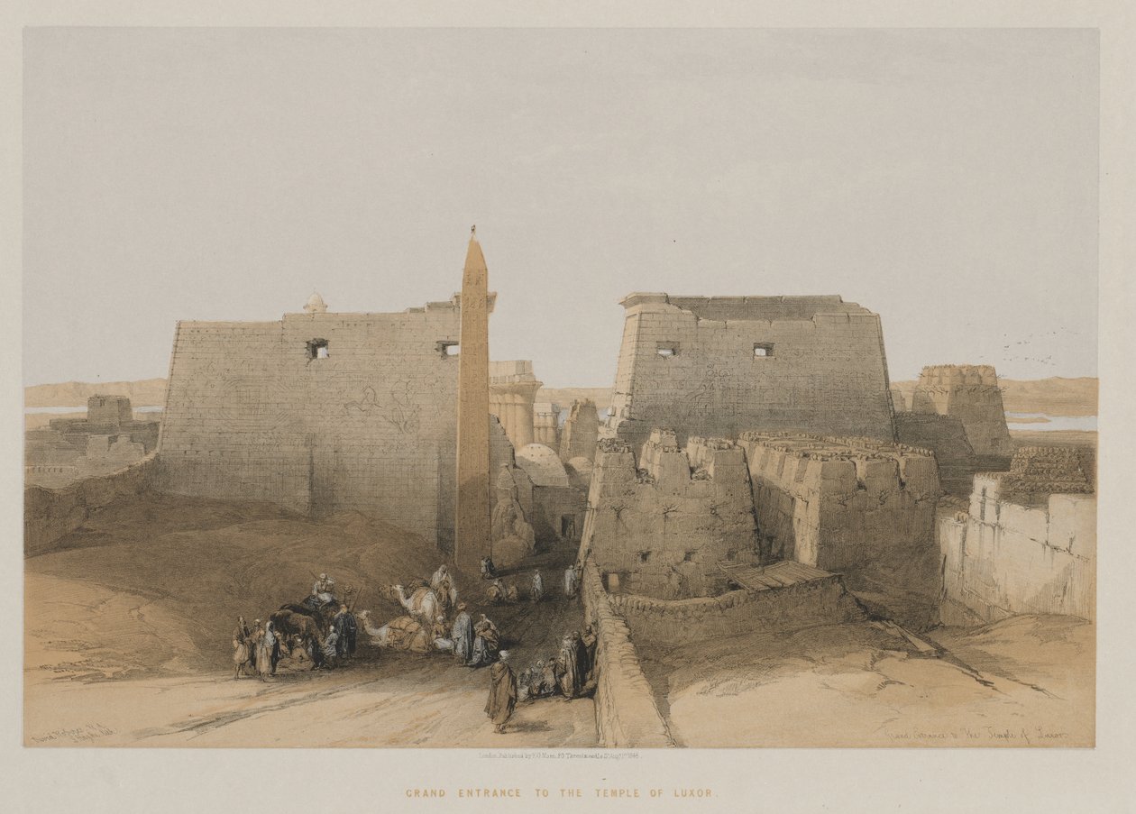 Egipt i Nubia, tom II: Wielkie wejście do świątyni w Luksorze, 1848. autorstwa Louis Haghe