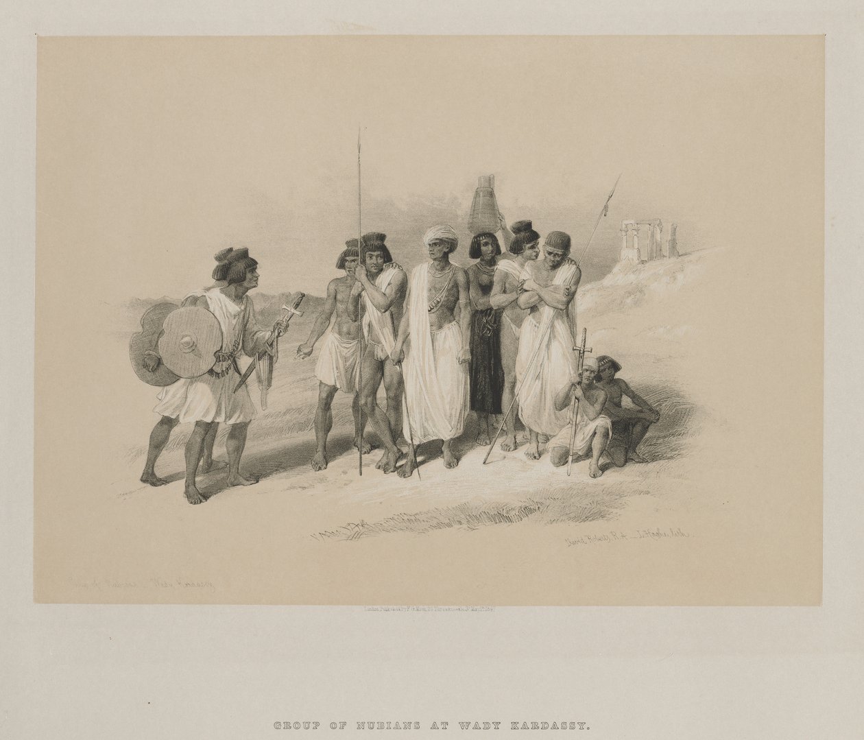 Egipt i Nubia, Tom II: Grupa Nubijczyków-Wady Kardasey, 1847. autorstwa Louis Haghe