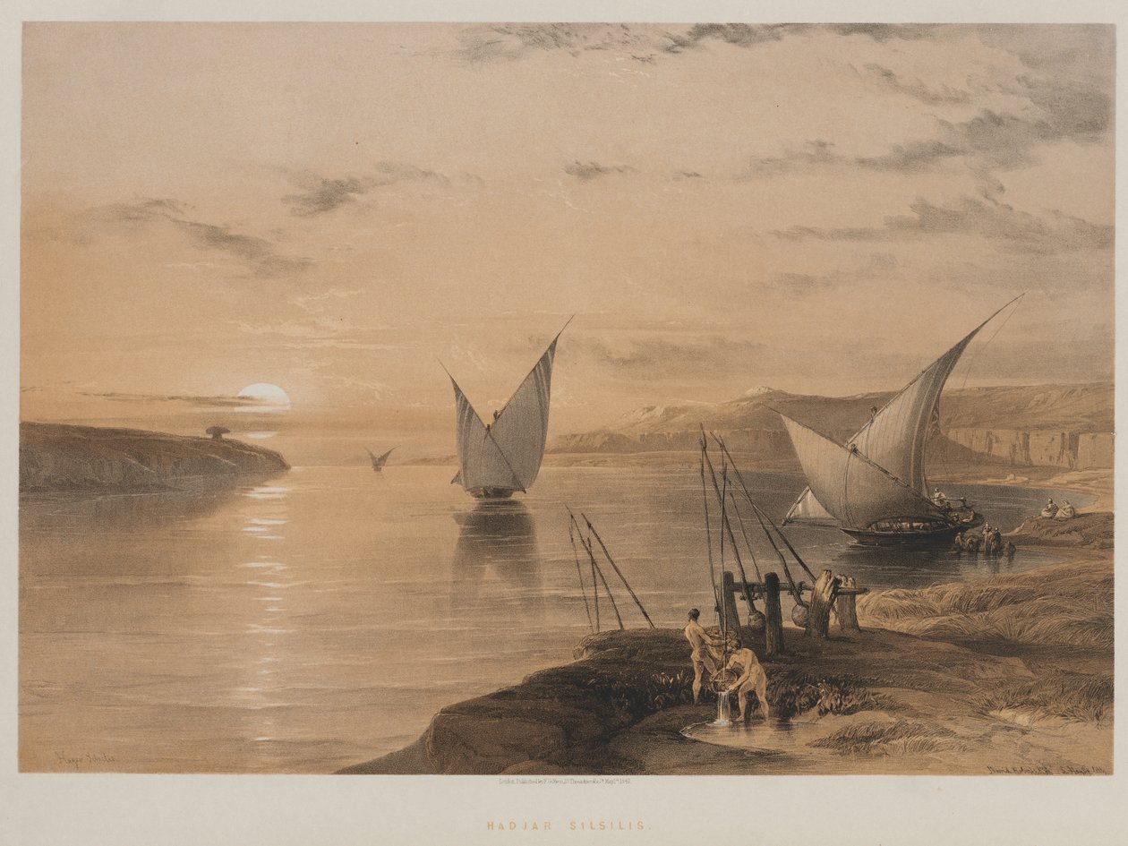 Egipt i Nubia, tom II: Hagar Setsilis, 1847. autorstwa Louis Haghe