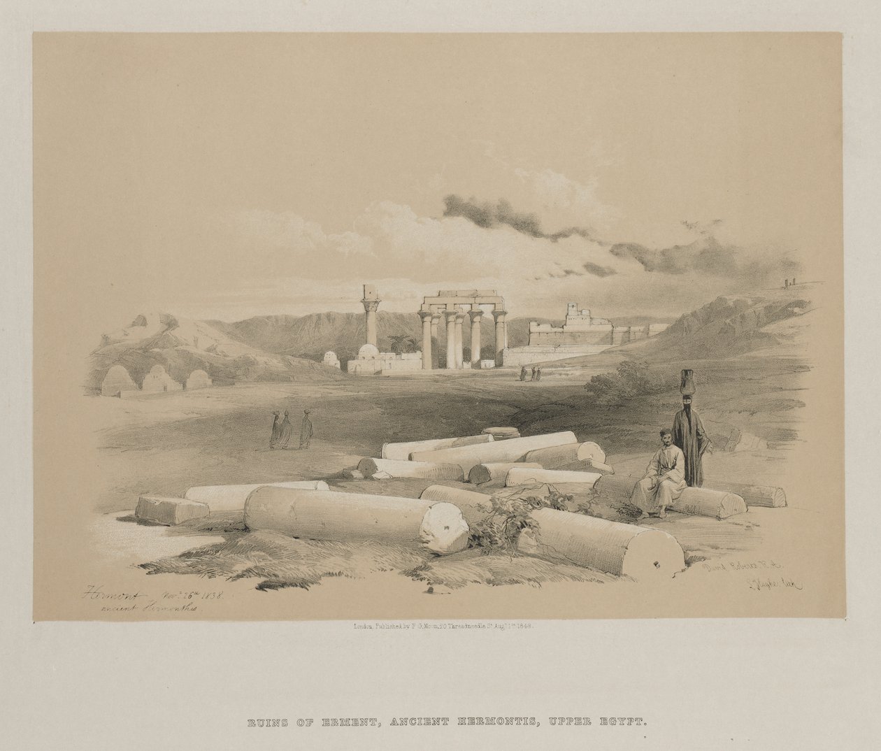 Egipt i Nubia, Tom II: Hermont, Ancient Hermonthis, 1848. autorstwa Louis Haghe