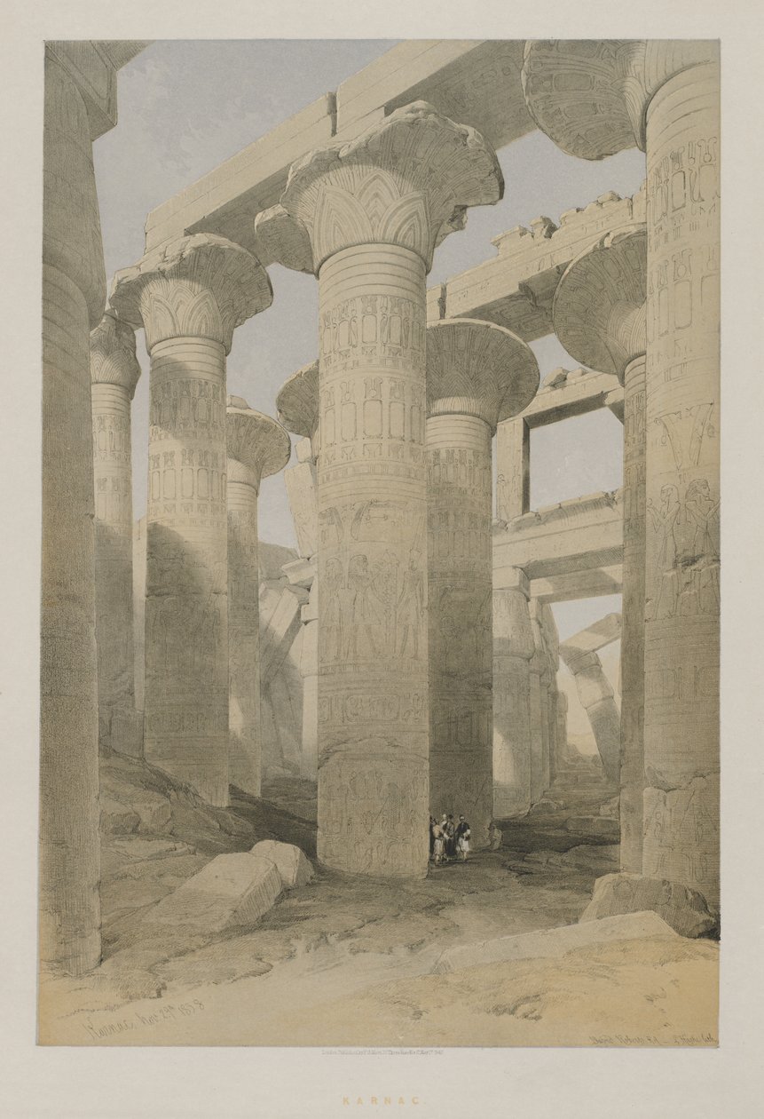 Egipt i Nubia, tom II: Karnac, 1847. autorstwa Louis Haghe