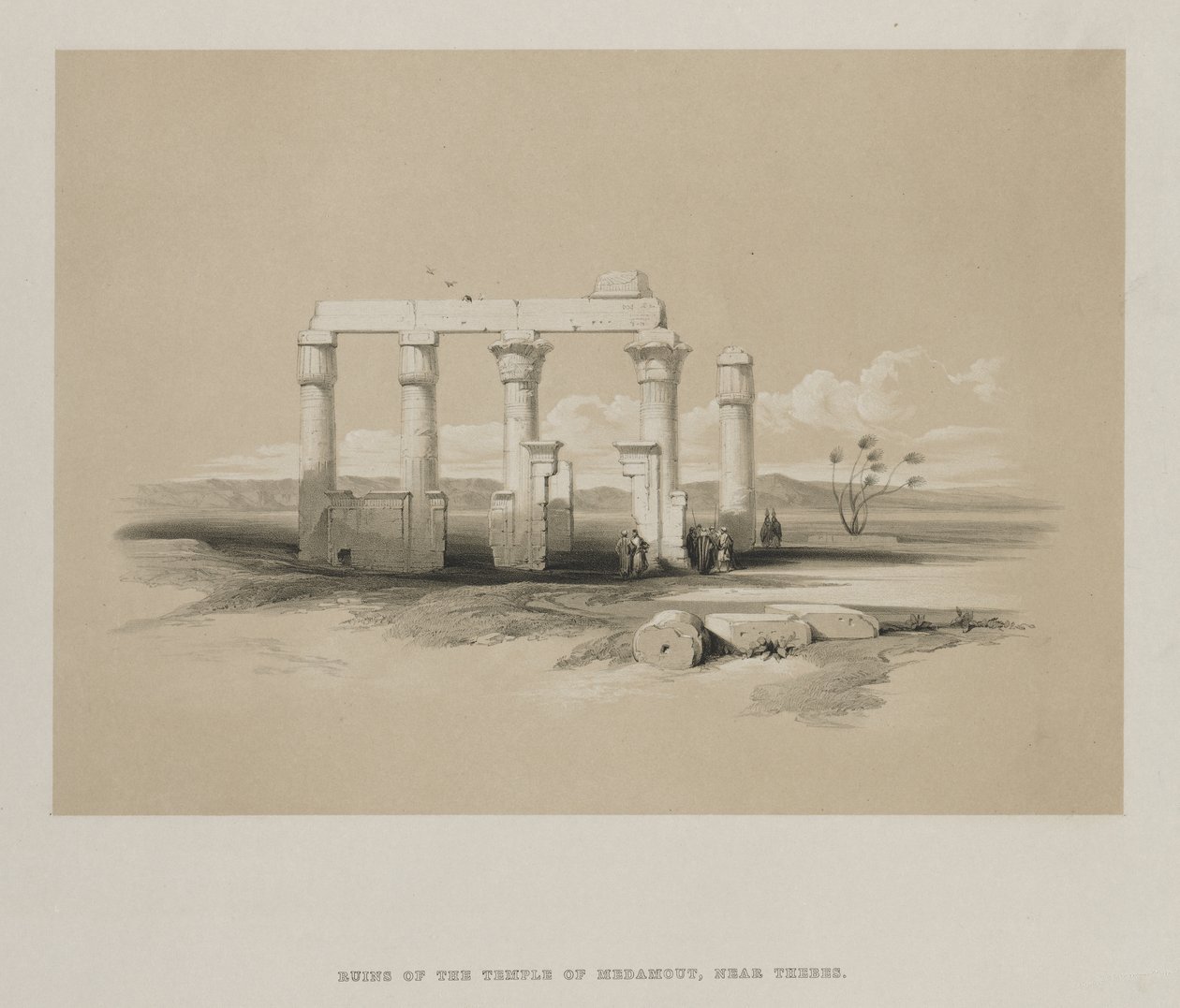 Egipt i Nubia, tom II: Ruiny świątyni Madamouda w Tebach, 1847. autorstwa Louis Haghe