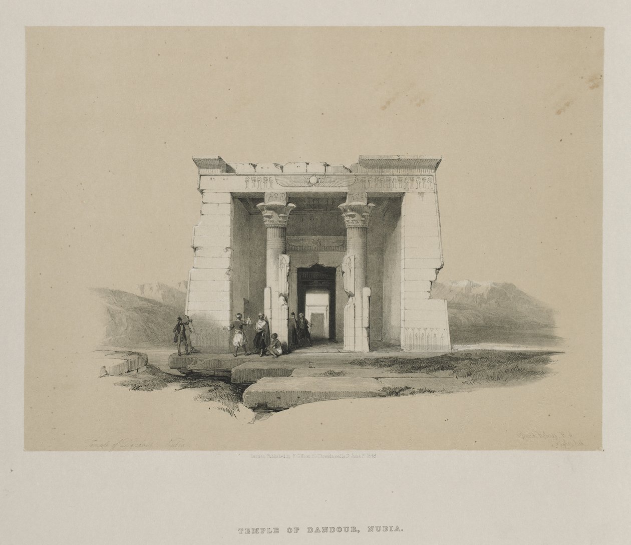 Egipt i Nubia, Tom II: Świątynia Dandour, Nubia, 1848. autorstwa Louis Haghe