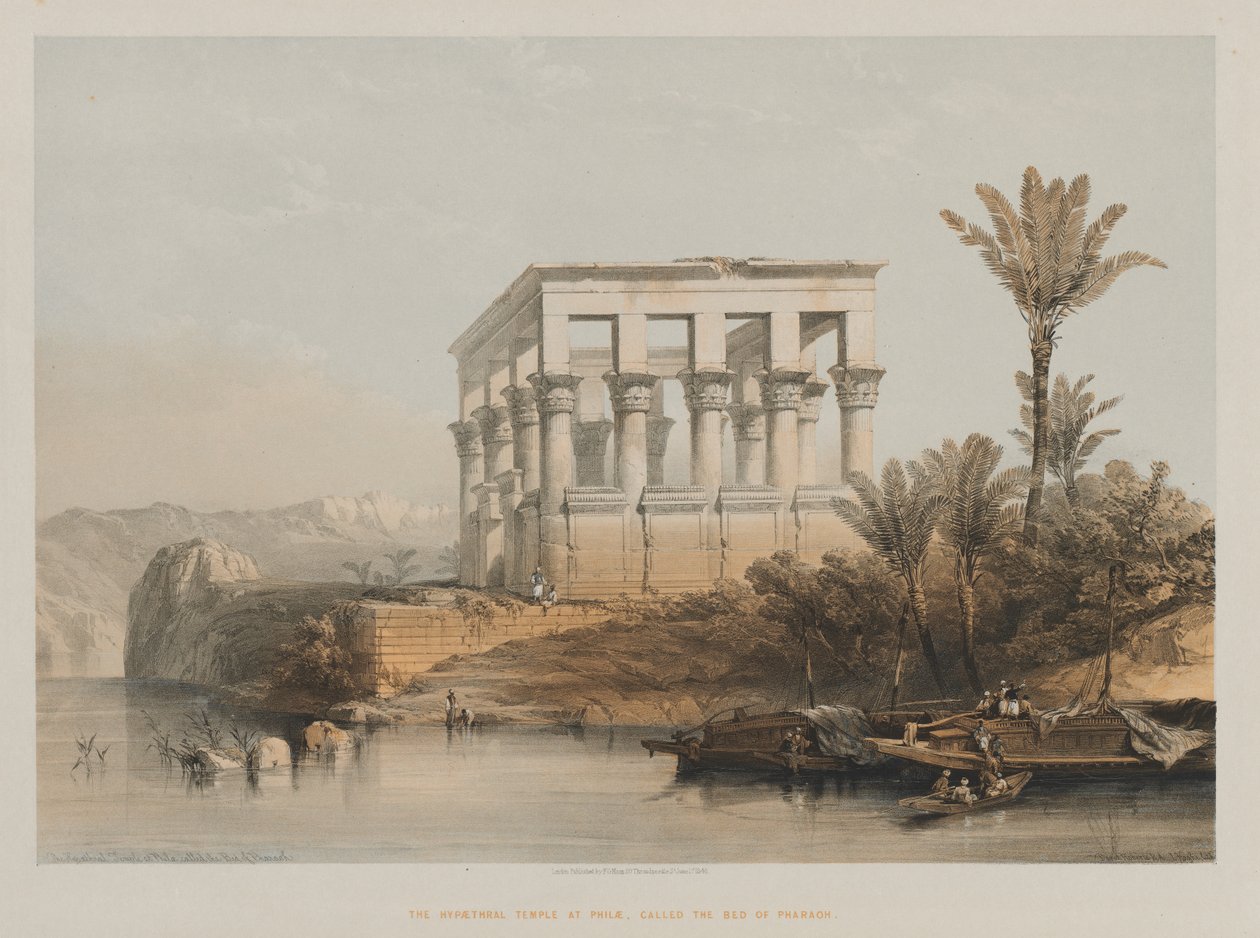 Egipt i Nubia, Tom II: Świątynia Hypaethral w Philae, zwana Łóżkiem Faraona, 1848. autorstwa Louis Haghe