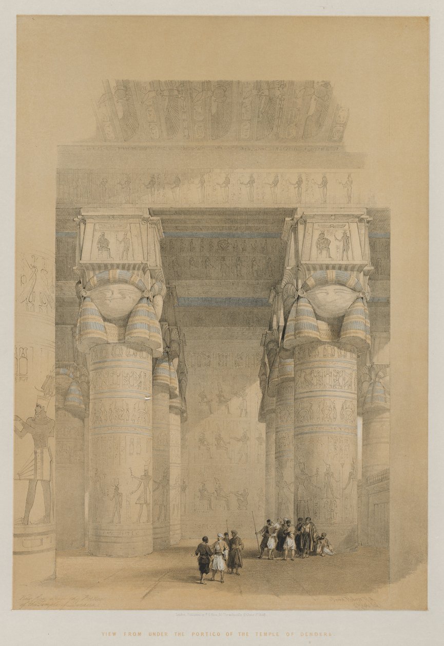 Egipt i Nubia, Tom II: Widok spod portyku świątyni Dendera autorstwa Louis Haghe