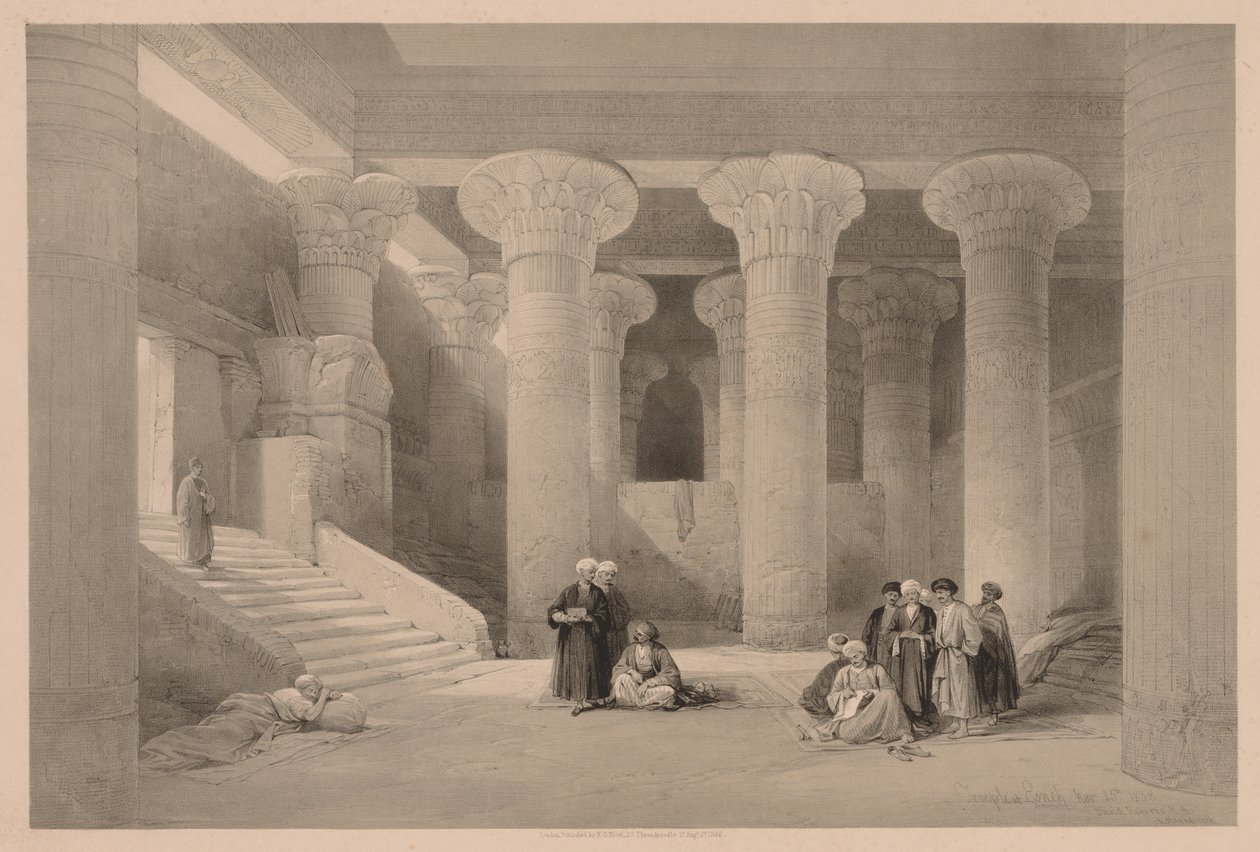 Egipt i Nubia: Tom I - nr 24, Świątynia w Esneh, 1838. autorstwa Louis Haghe