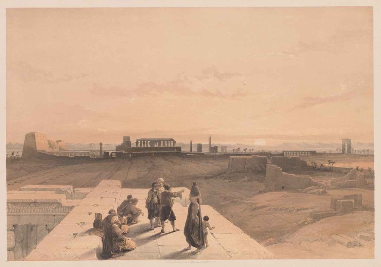 Egipt i Nubia: Tom I - nr 38, Ruiny Karnaku, 1838. autorstwa Louis Haghe
