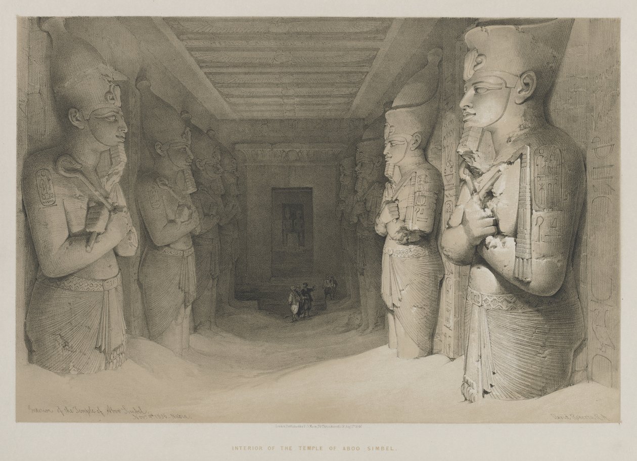 Egipt i Nubia, tom I: Wnętrze świątyni Aboo-Simbel, 1846. autorstwa Louis Haghe