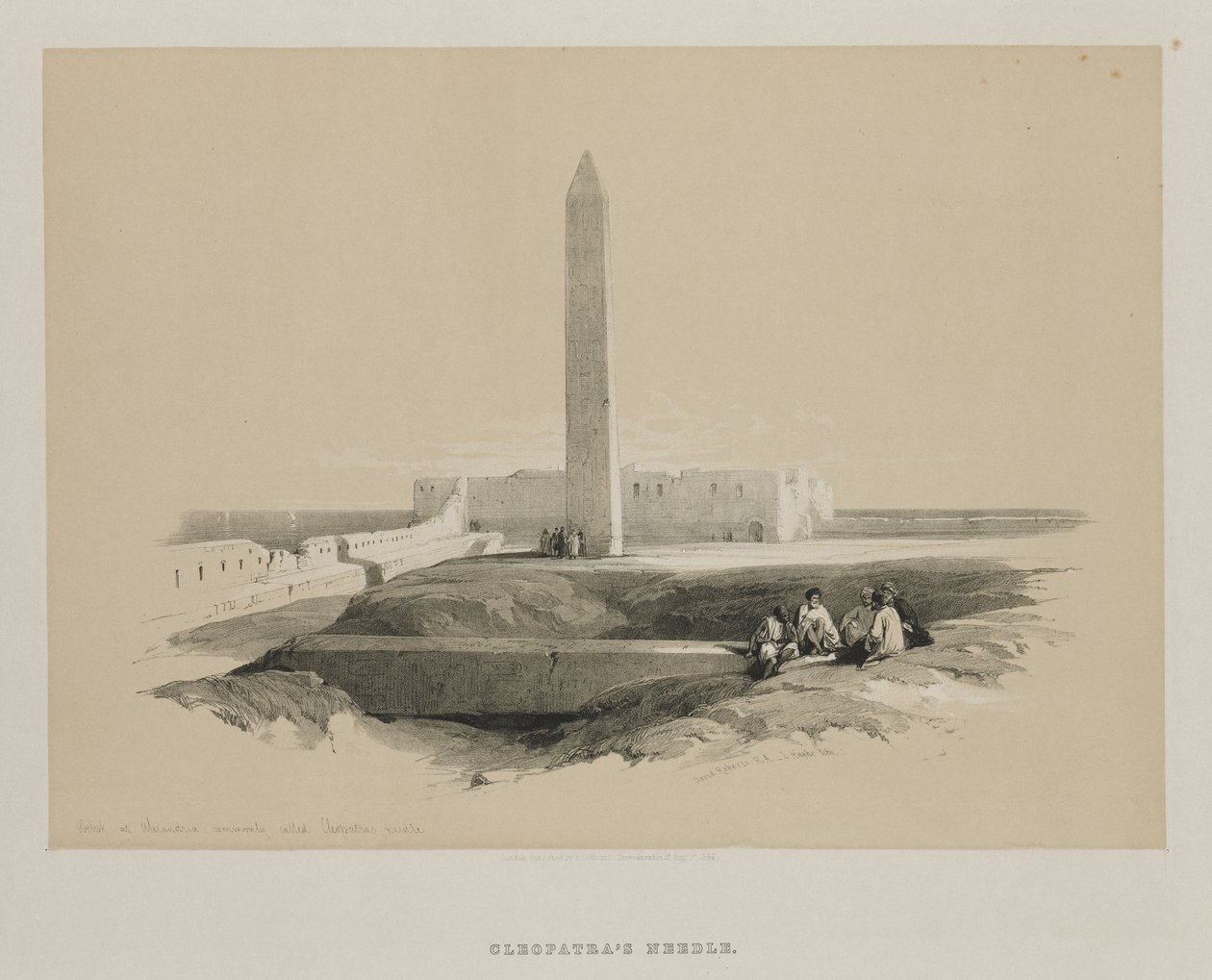 Egipt i Nubia, Tom I: Obelisk w Aleksandrii, powszechnie nazywany Igłą Kleopatry autorstwa Louis Haghe