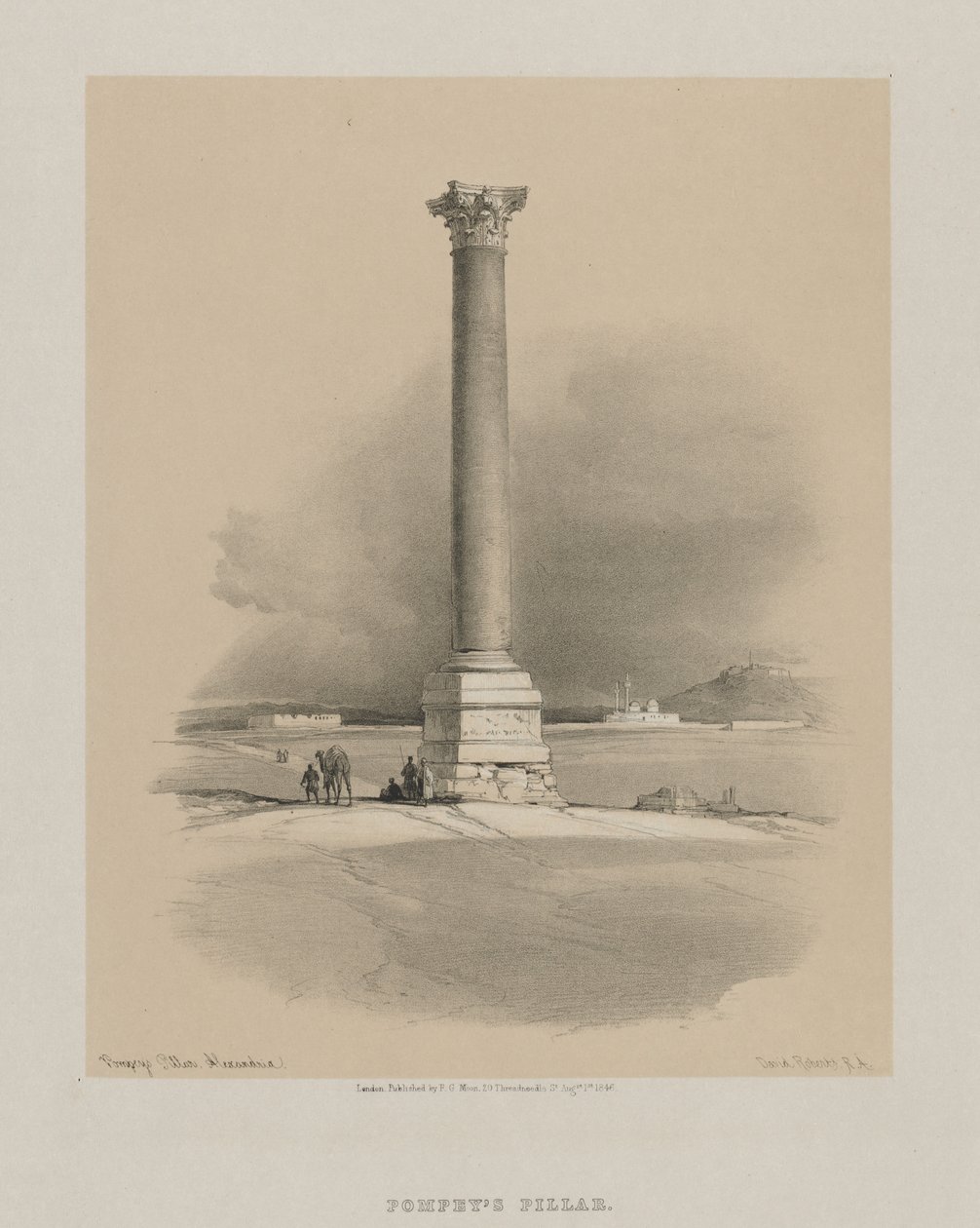Egipt i Nubia, tom I: Filar Pompejusza, Aleksandria, 1846. autorstwa Louis Haghe