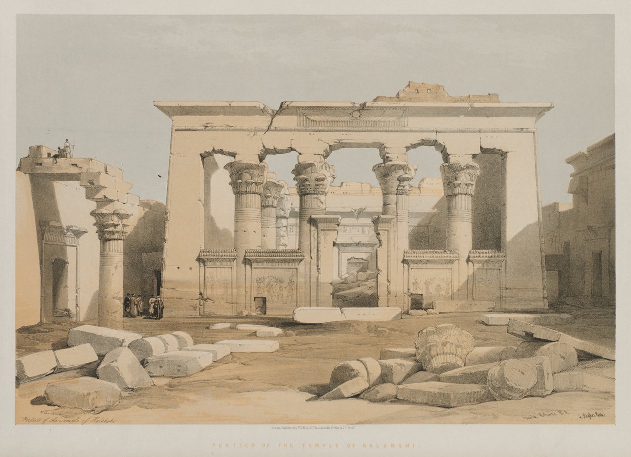 Egipt i Nubia, tom I: Portyk świątyni Kalabshe, 1847. autorstwa Louis Haghe