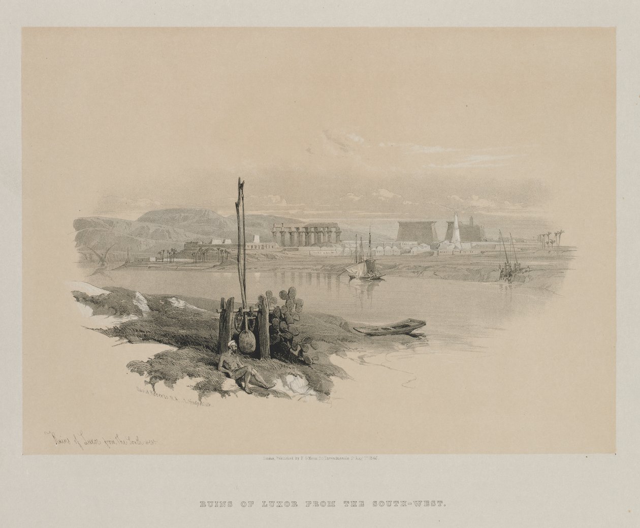 Egipt i Nubia, tom I: Ruiny Luksoru od południowego zachodu, 1846. autorstwa Louis Haghe