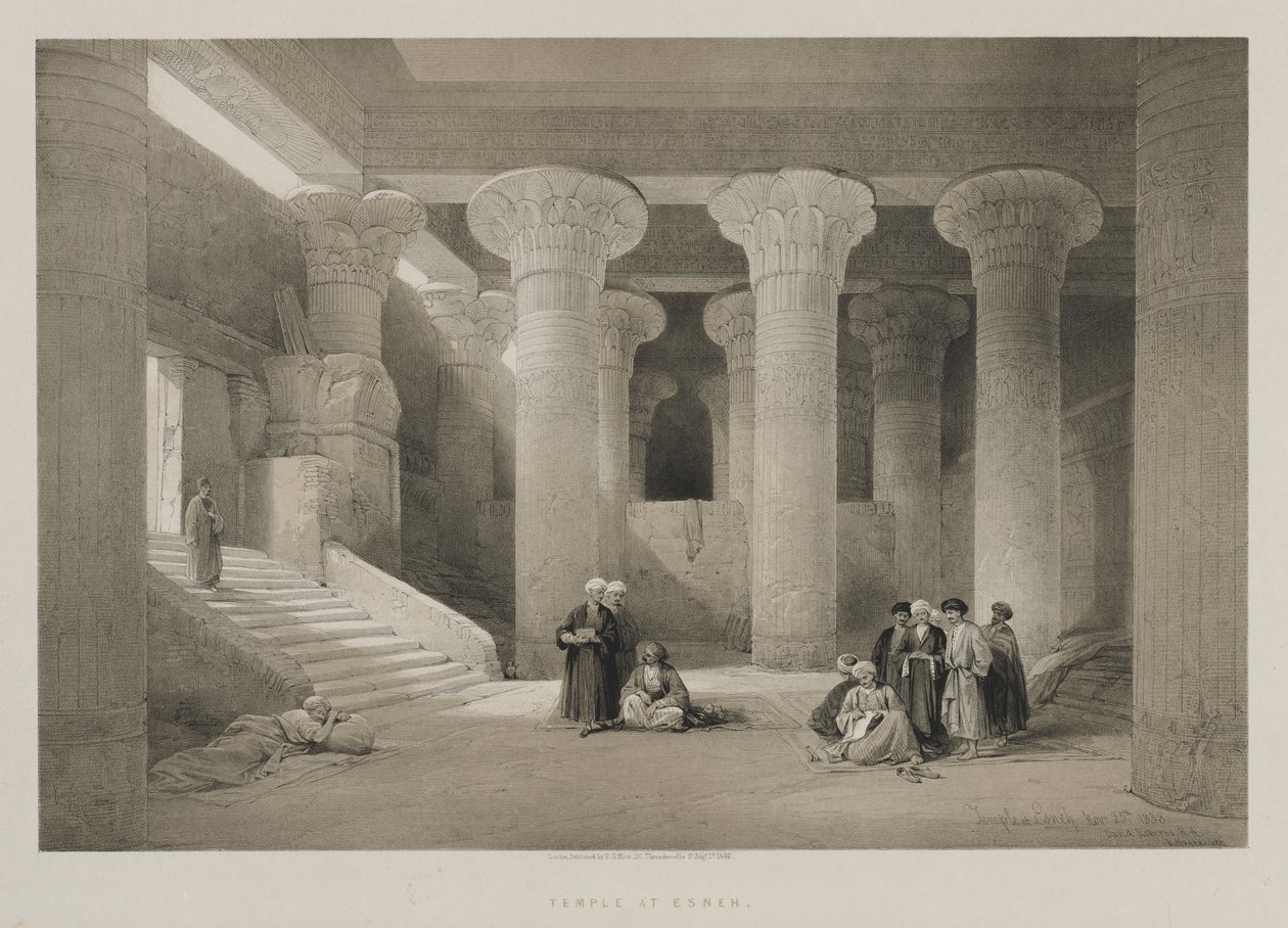 Egipt i Nubia, tom I: Świątynia w Esneh, 1846. autorstwa Louis Haghe