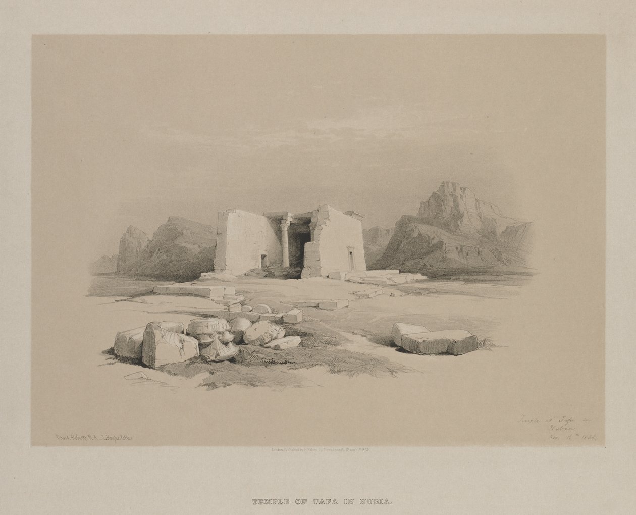 Egipt i Nubia, tom I: Świątynia w Tafa w Nubii, 1846. autorstwa Louis Haghe
