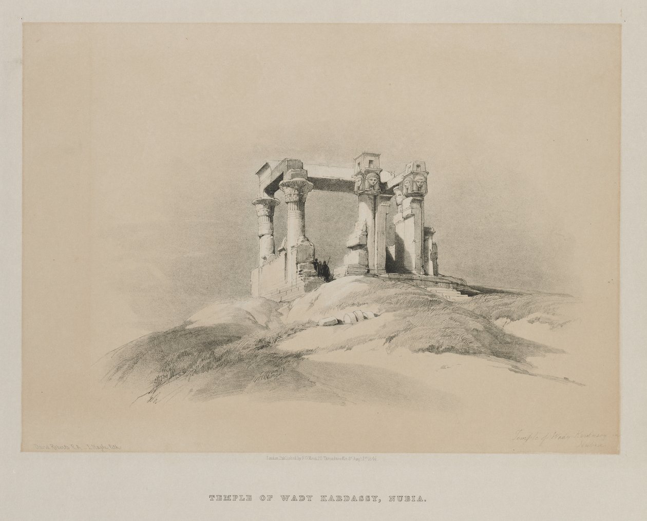 Egipt i Nubia, tom I: Świątynia Wady Kardassy w Nubii, 1846. autorstwa Louis Haghe