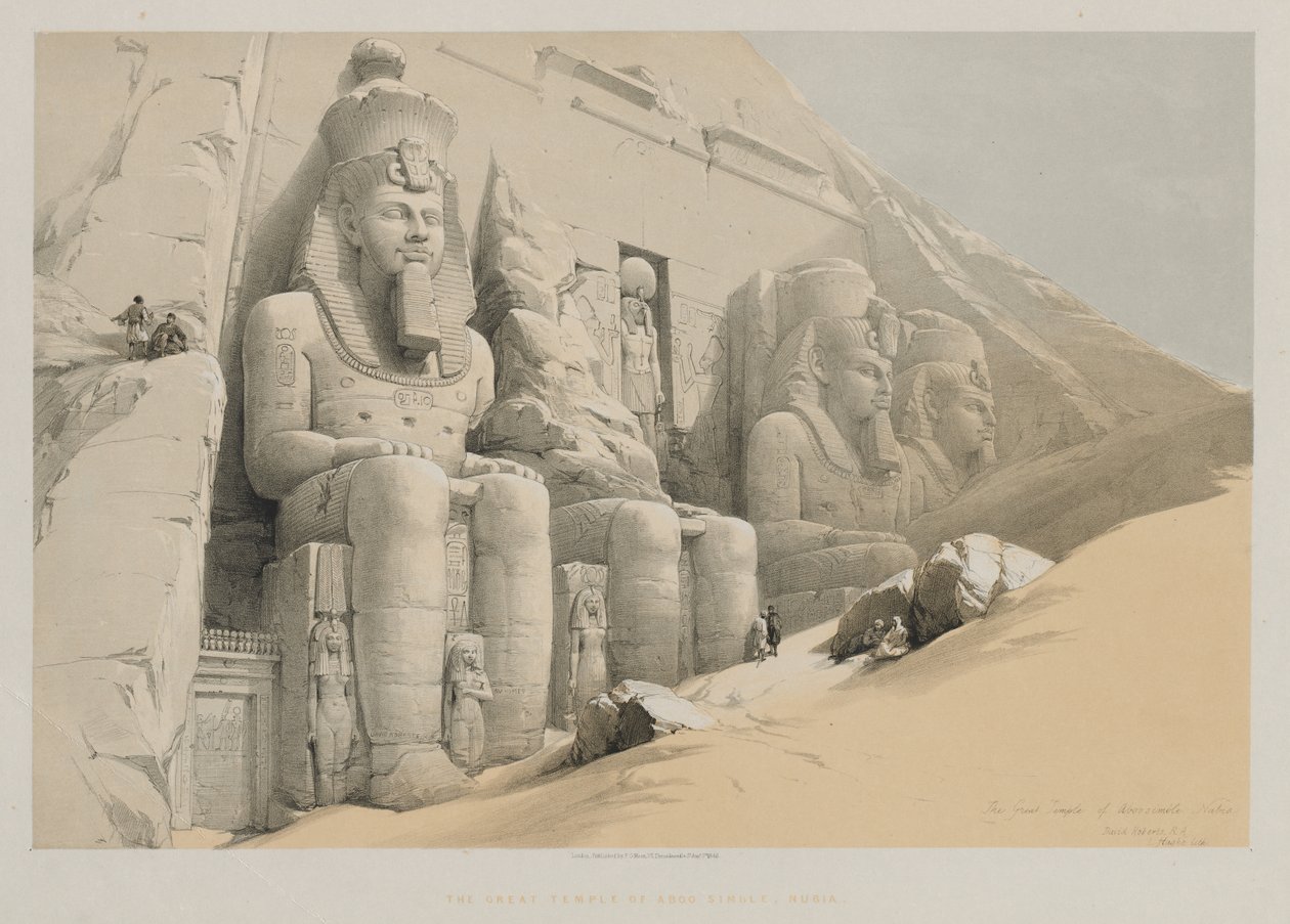 Egipt i Nubia, Tom I: Wielka Świątynia Aboo-Simble, Nubia autorstwa Louis Haghe