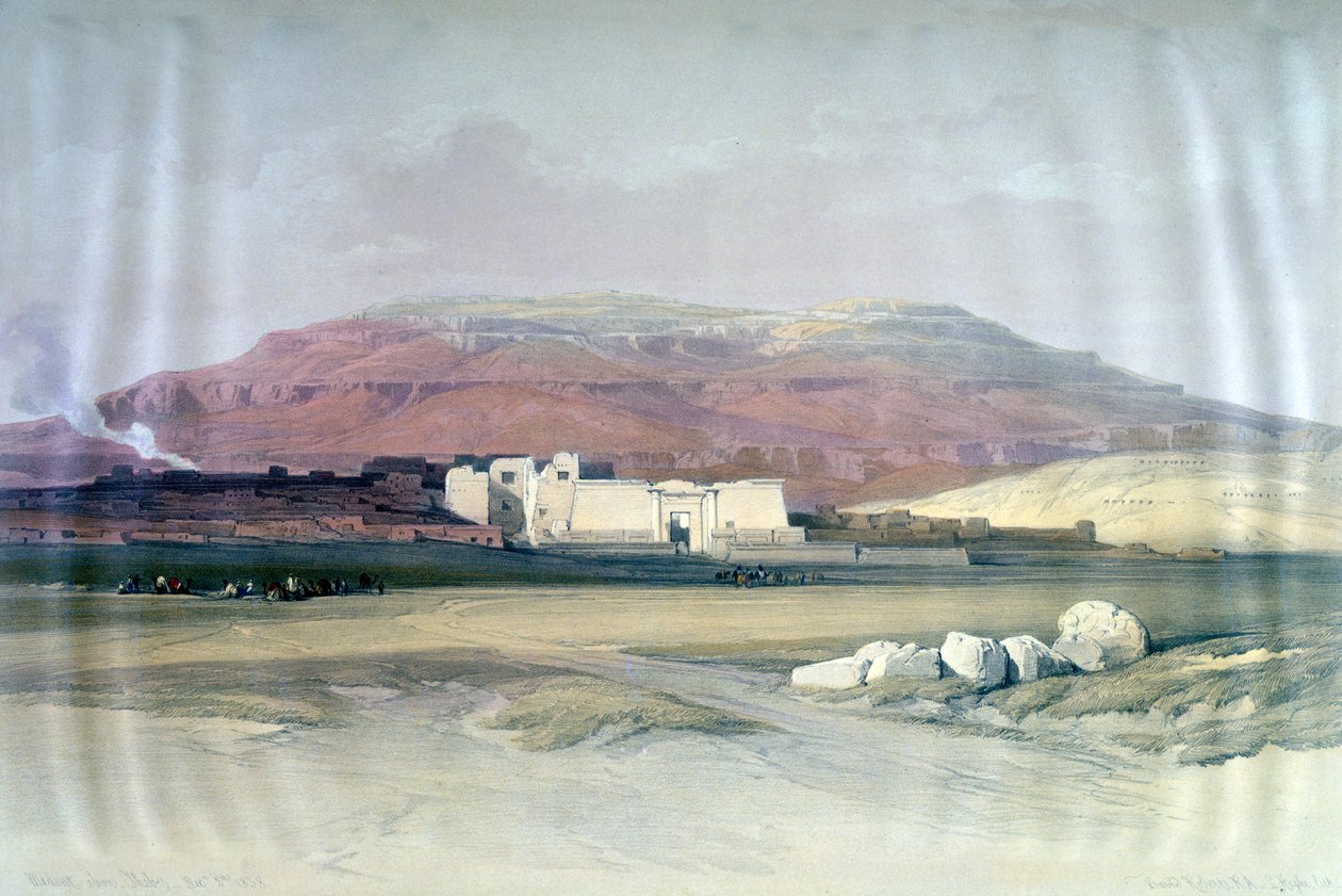 Medinet Abou, Teby, 8 grudnia 1832, Egipt, XIX w. autorstwa Louis Haghe