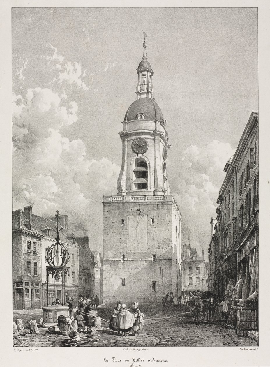 Malownicze i romantyczne podróże po dawnej Francji, Pikardia: Wieża dzwonnicy w Amiens..., 1835. autorstwa Louis Haghe