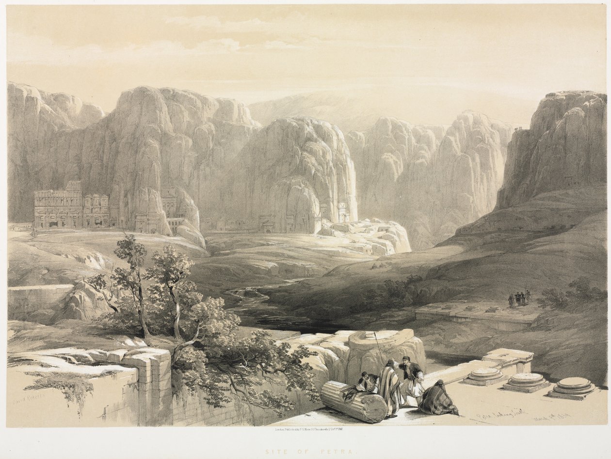 Ziemia Święta, Syria, Idumea, Arabia, Egipt i Nubia (t. III): Petra, Patrząc na południe autorstwa Louis Haghe