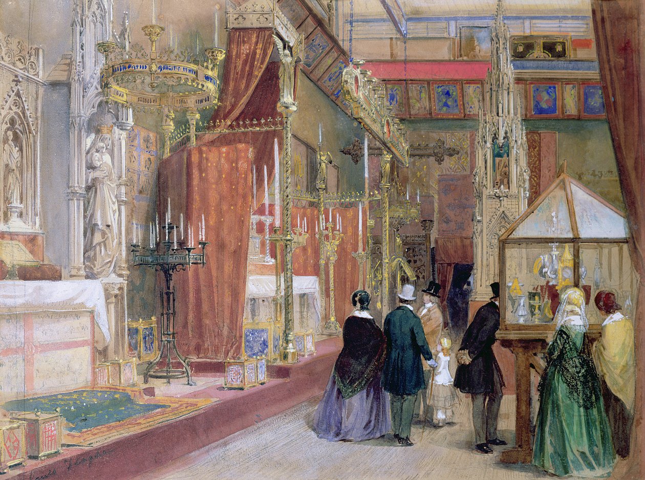 Średniowieczny Dwór Wielkiej Wystawy z 1851 r. autorstwa Louis Haghe