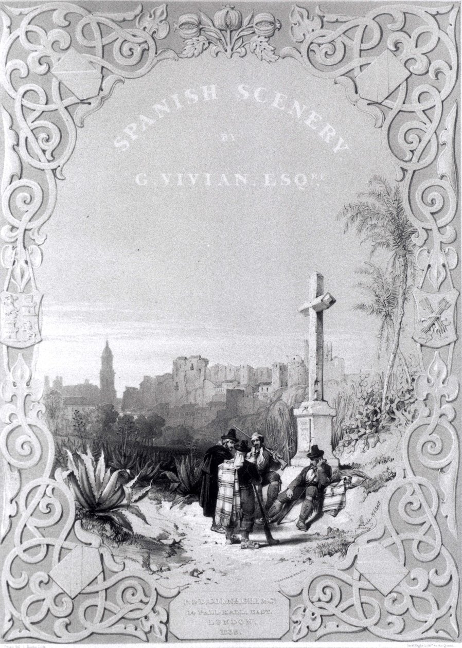 Strona tytułowa „Hiszpańska sceneria” George’a Viviana, opublikowana w 1838 r. autorstwa Louis Haghe