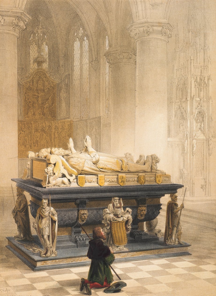 Grobowiec rodziny Merodes, Gheel, arkusz 6 z „Portfolia szkiców Haghe: Belgia, Niemcy”, c.1845-55 autorstwa Louis Haghe