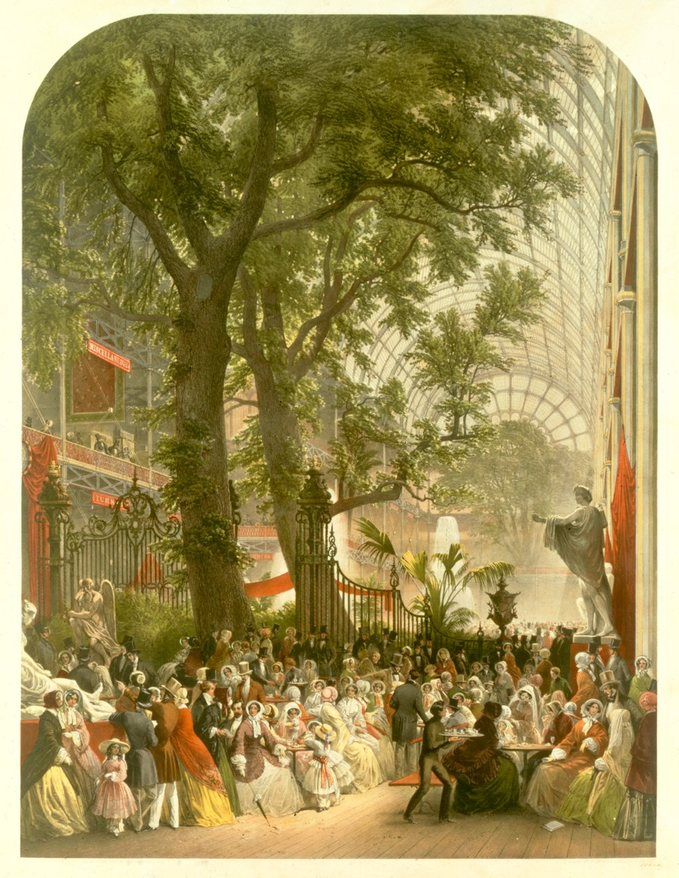 Transept Crystal Palace, 1851 (litografia kolorowa) autorstwa Louis Haghe