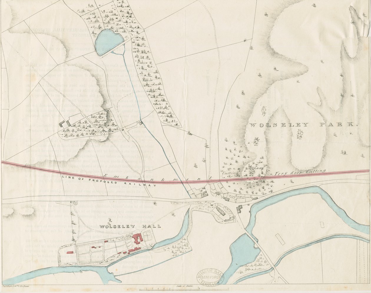 Wolseley Hall: litografia na podbarwieniu, bd [1806-1885] autorstwa Louis Haghe