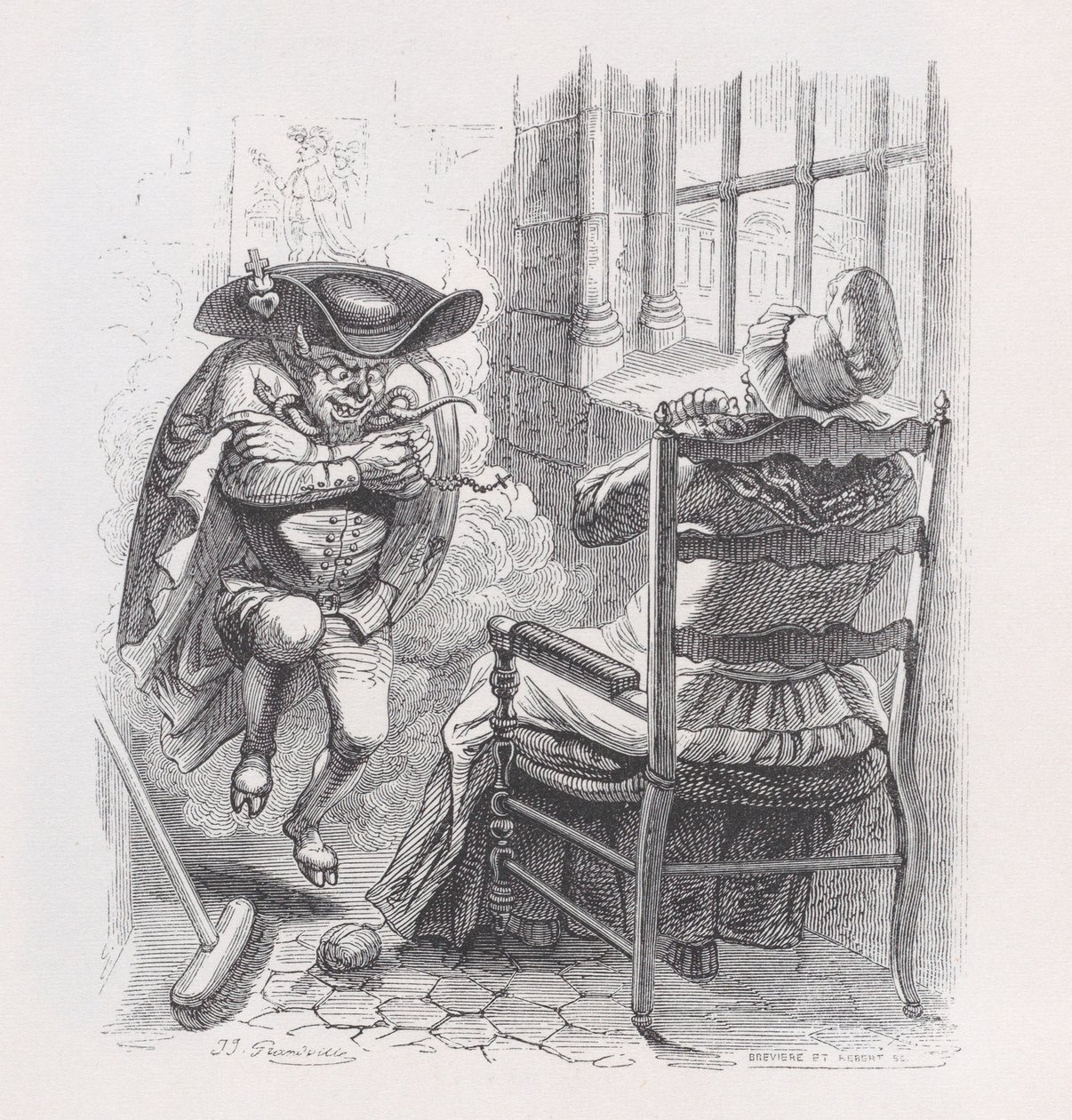 Czerwony człowiek z Dzieł wszystkich Bérangera, 1836. Twórcy: Louis-Henri Brevière, Cesar-Auguste Hebert. autorstwa Louis Henri Brevière, Cesar Auguste Hebert