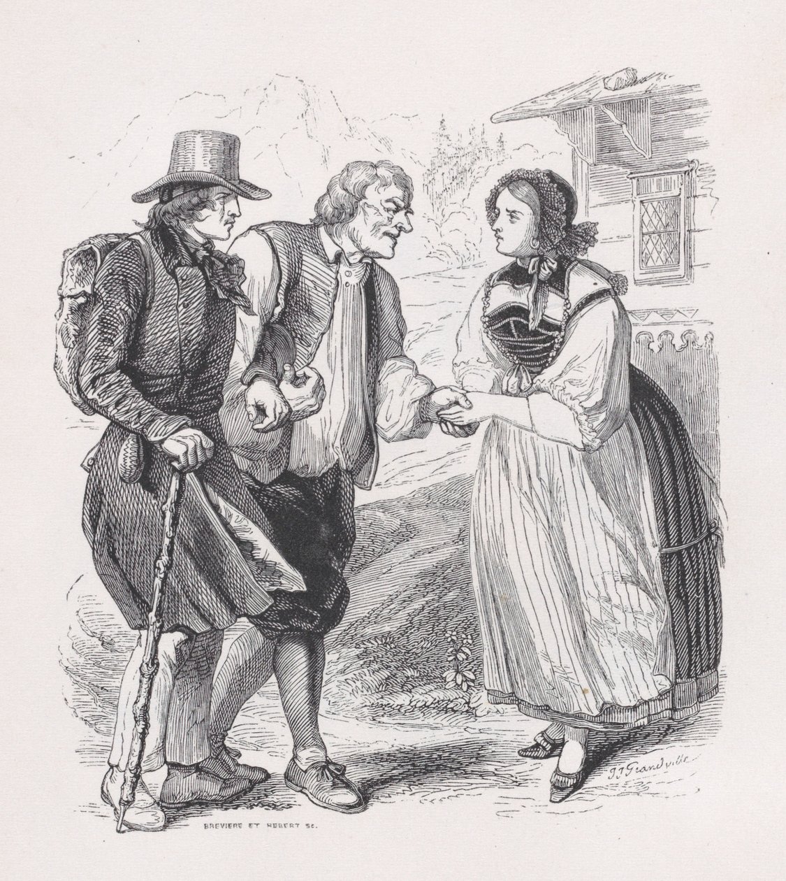 Podróżnik z Dzieł wszystkich Bérangera, 1836. Twórcy: Louis-Henri Brevière, Cesar-Auguste Hebert. autorstwa Louis Henri Brevière, Cesar Auguste Hebert