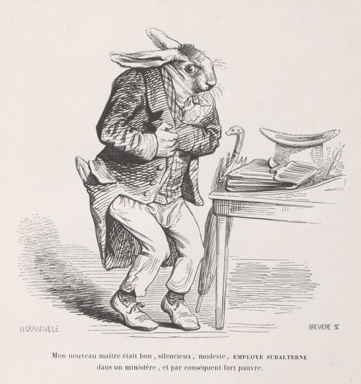 Mój nowy mistrz ze Scen z życia prywatnego i publicznego zwierząt, ca. 1837-47. autorstwa Louis Henri Brévière