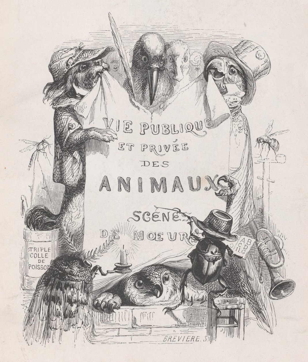 Prywatne i publiczne życie zwierząt, sceny obyczajowe, ca. 1837-47. autorstwa Louis Henri Brévière