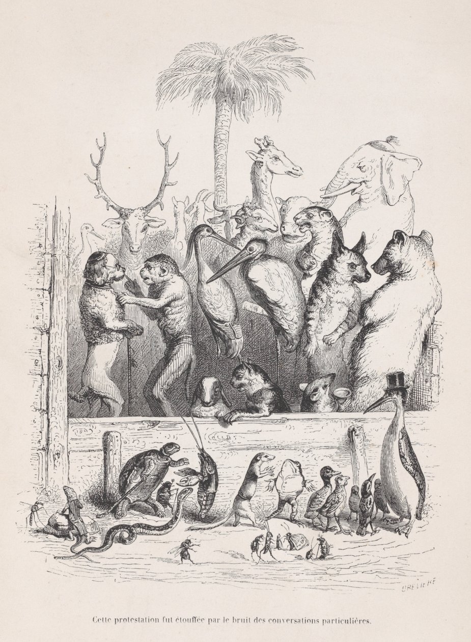 Protest ten został stłumiony przez hałas prywatnych rozmów ze Scen z..., ok. godz. 1837-47. autorstwa Louis Henri Brévière