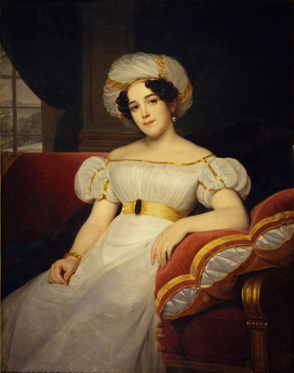 Portret księżnej Natalii Stiepanowny Golicyny, z domu hrabiny Apraksina 1794-1890, 1824 autorstwa Louise Marie Jeanne Hersent