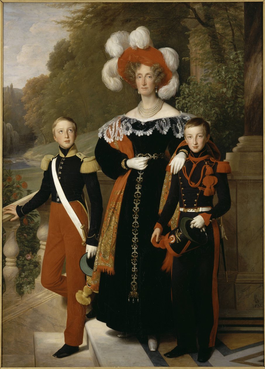 Królowa Marie-Amélie z dziećmi autorstwa Louise Marie Jeanne Hersent