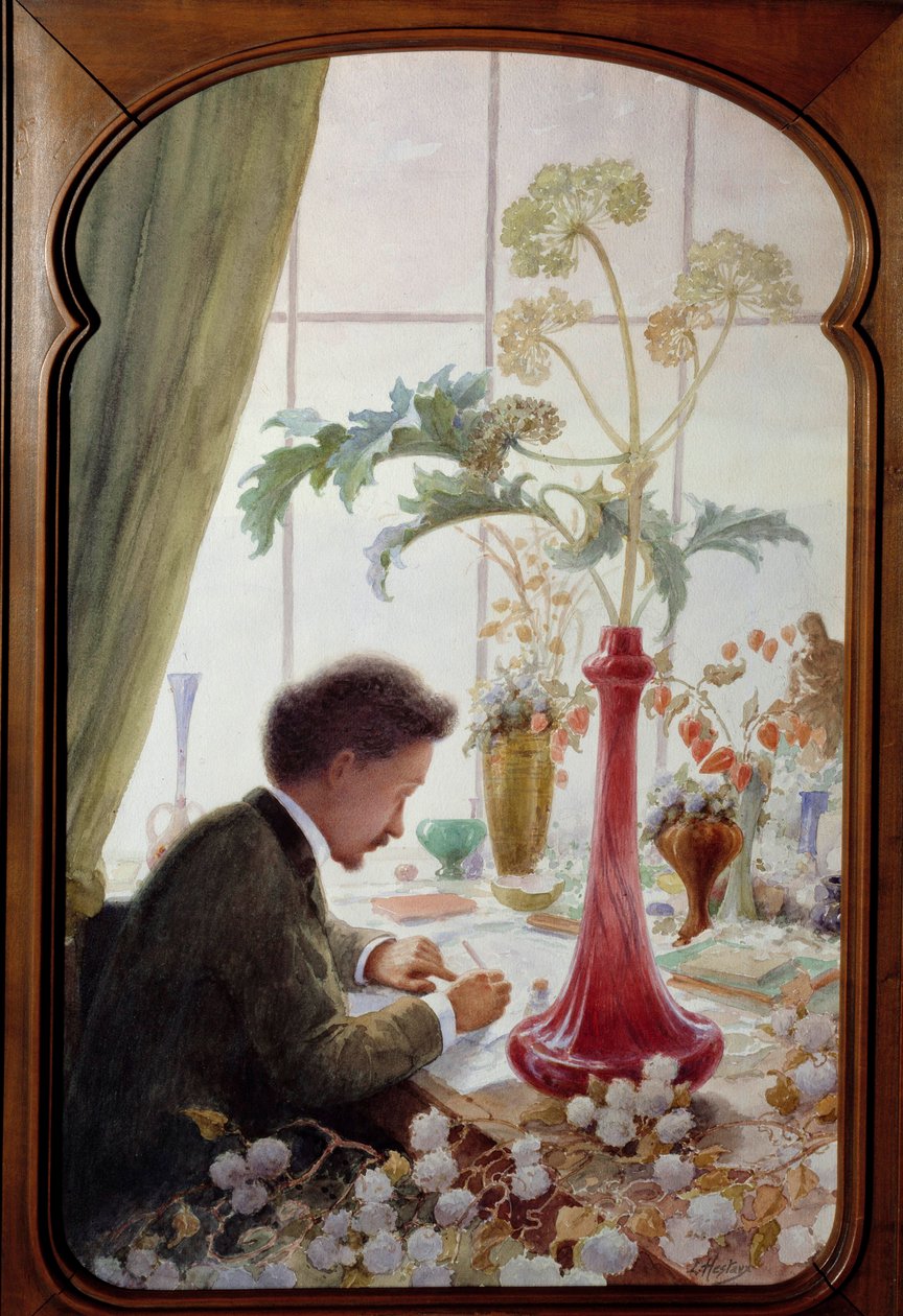 Portret Emile Galle (1846 - 1904), francuskiego artysty. Obraz Louisa Hestaux (1858 - 1919) autorstwa Louis Hestaux