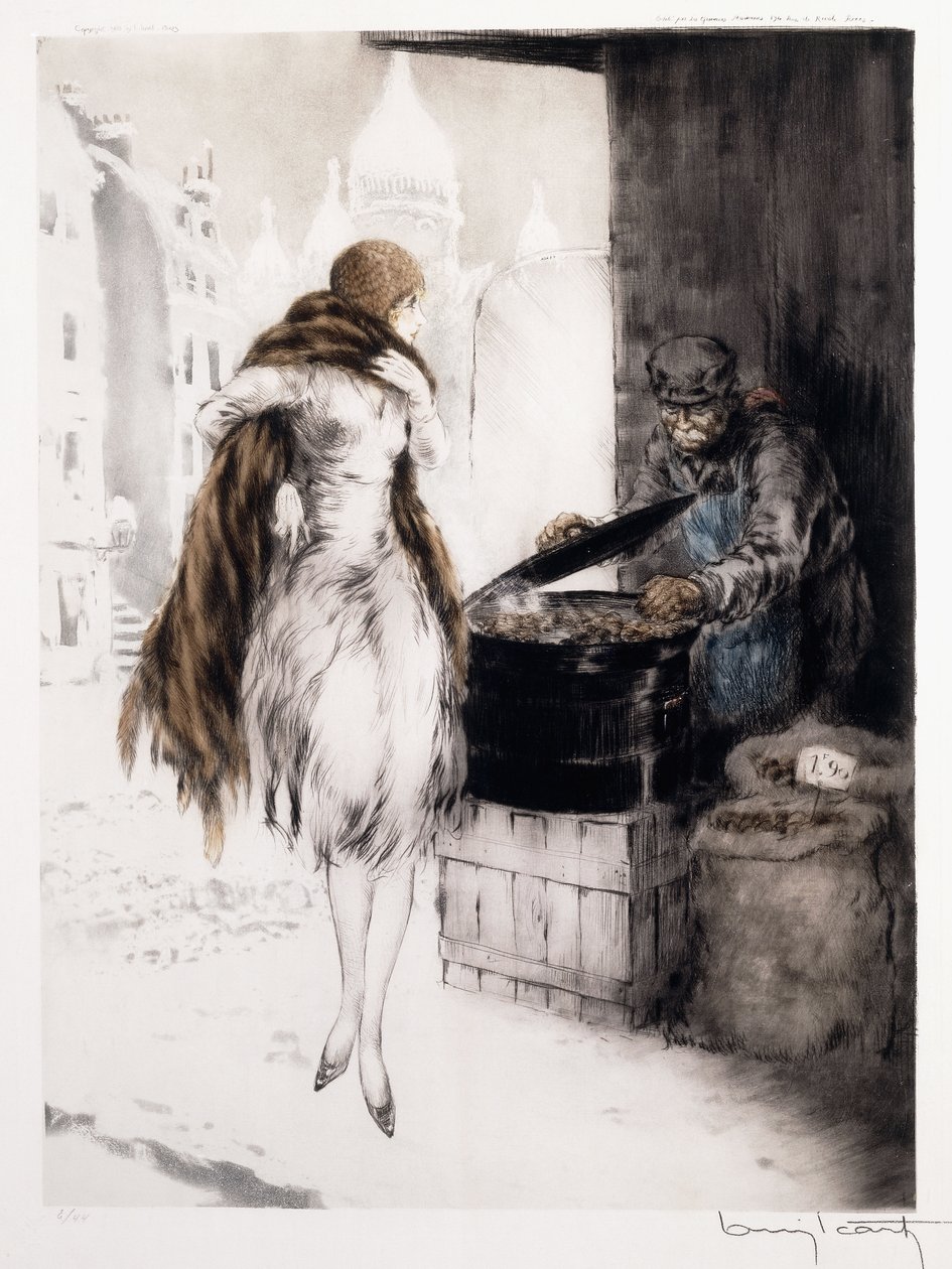 Sprzedawca kasztanów autorstwa Louis Icart