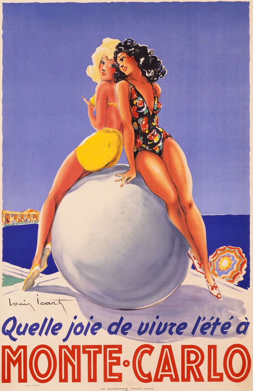 Monte Carlo, ok. 1948 (litografia kolorowa) autorstwa Louis Icart