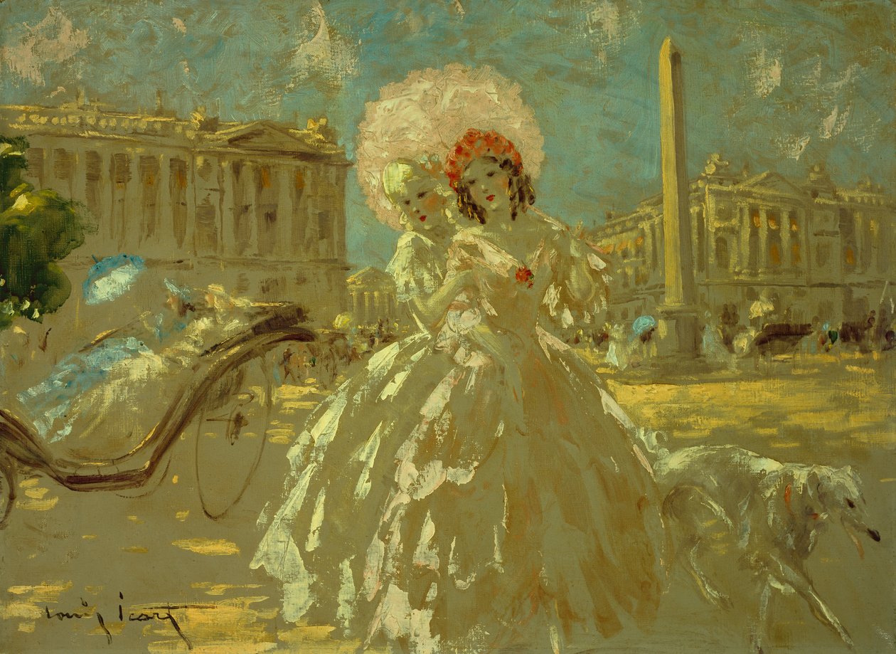 Place de la Concorde (olej na płótnie) autorstwa Louis Icart