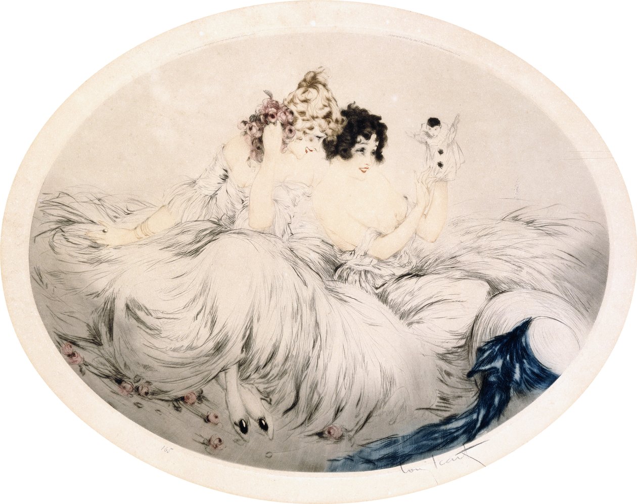 Puppets, c.1922 (akwaforta i sucha igła) autorstwa Louis Icart