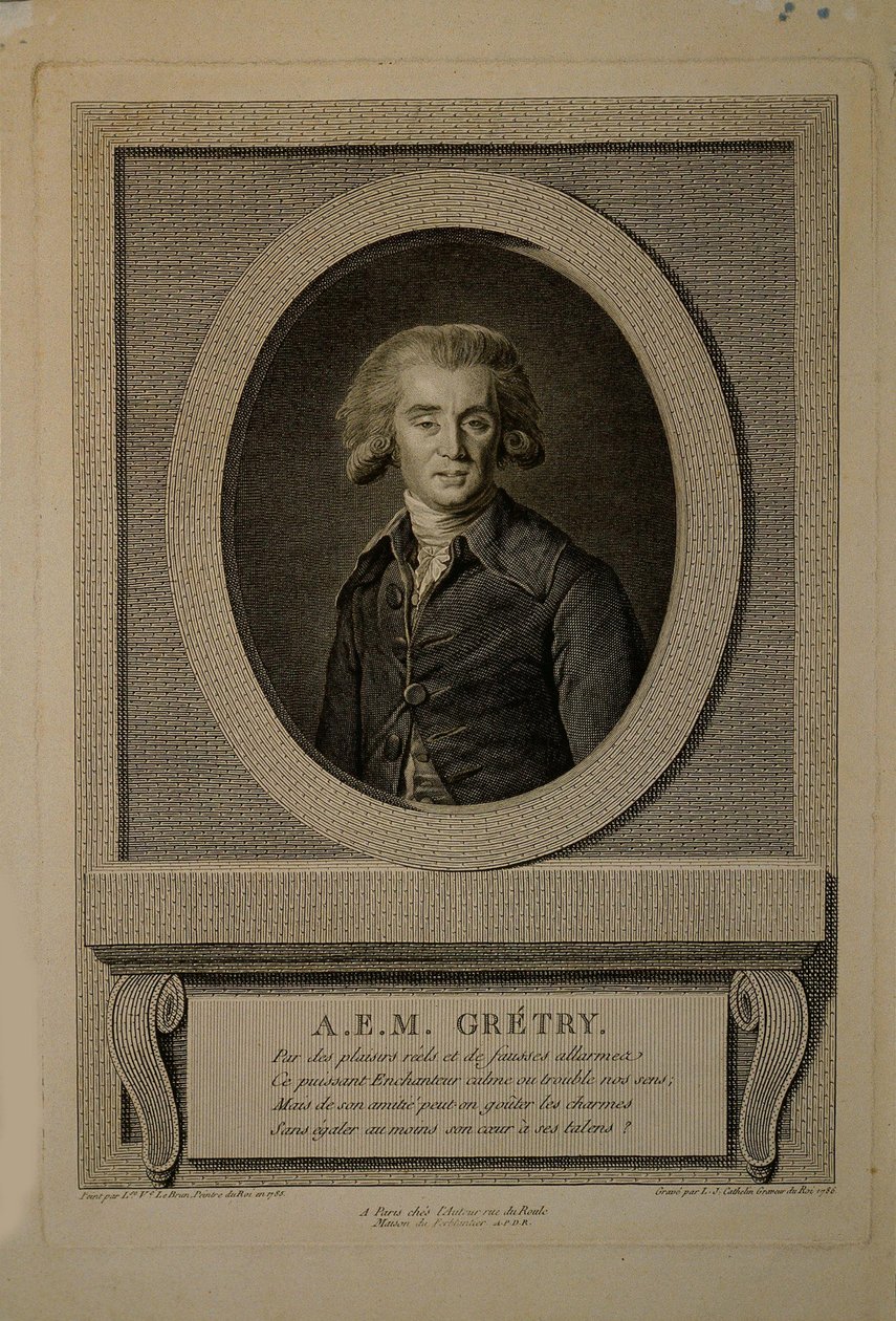 Portret kompozytora André Ernesta Modeste Grétry 1741-1813, 1786. autorstwa Louis Jacques Cathelin