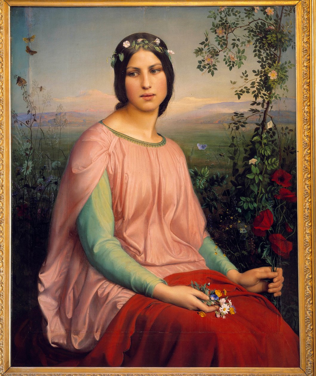 Kwiaty polne. Obraz Anne Francois Louis Janmot (1814-1892) autorstwa Louis Janmot