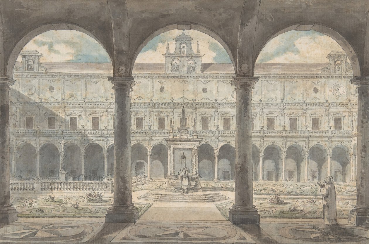 Klasztor Certosa di San Martino, Neapol, ok.1777-1779. autorstwa Louis Jean Desprez