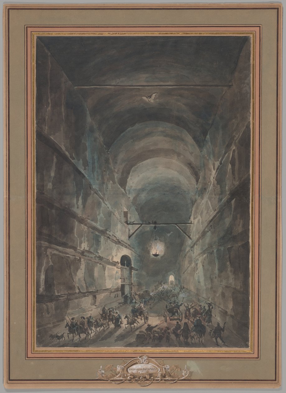 Grota Posillipo autorstwa Louis Jean Desprez