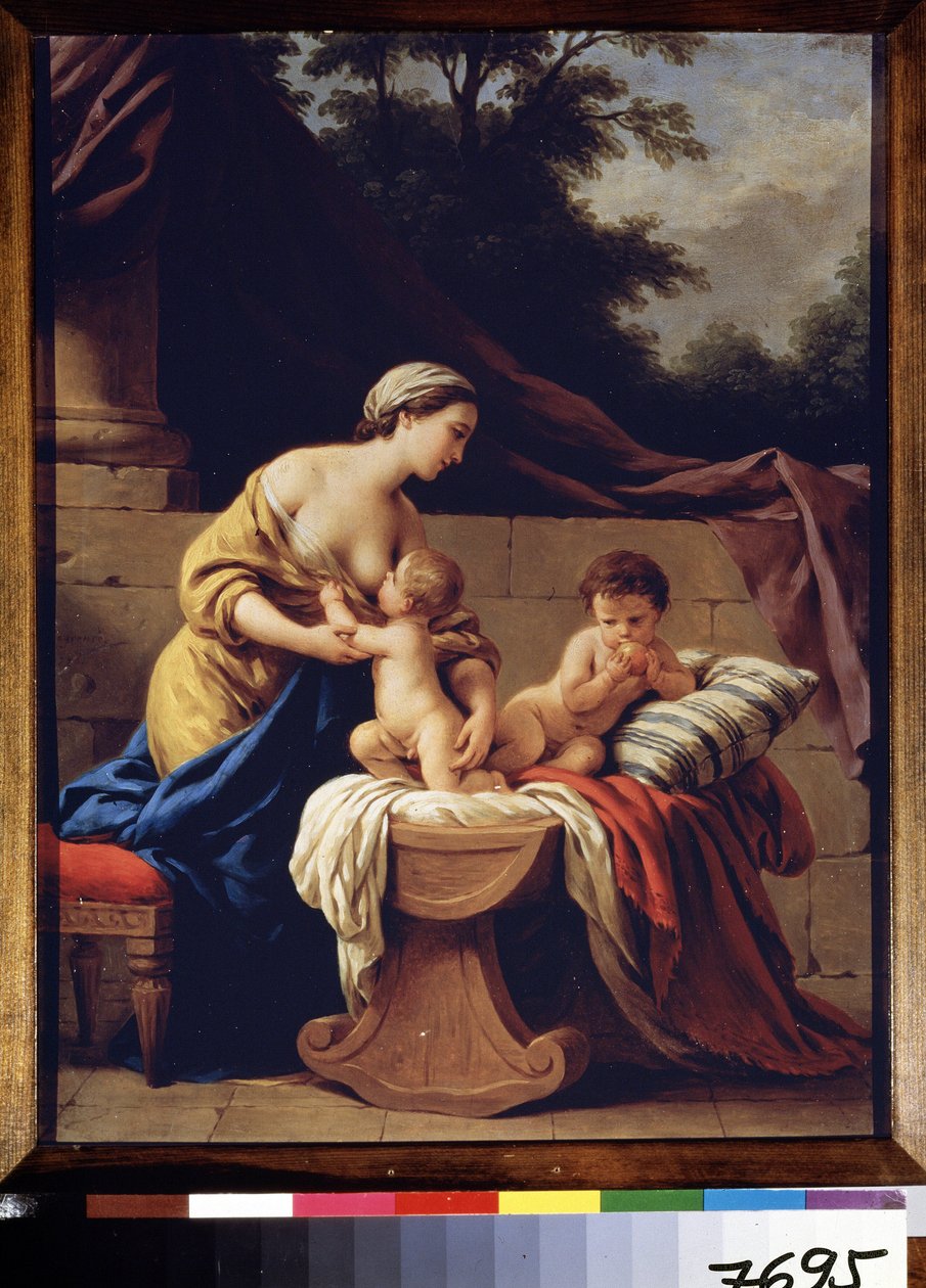 Matka i dzieci. Alegoria Miłosierdzia. (Matka i Dzieci. Alegoria Miłosierdzia). Obraz Louis Jean Francois Lagrenee (1725-1805), olej na płótnie. sztuka francuska autorstwa Louis Jean Francois I Lagrenee
